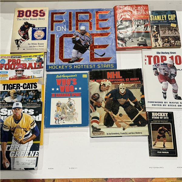 LOT OF SPORTS BOOKS & MAGAZINES