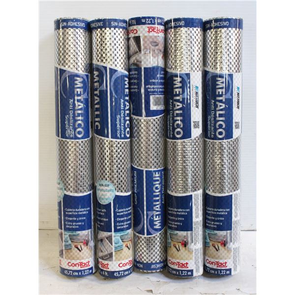 METALLIC PREMIUM GRIP DRAWER LINER- LOT OF 5