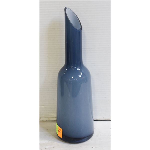 VINTAGE DANISH MODERNIST CASED BLUE GLASS VASE