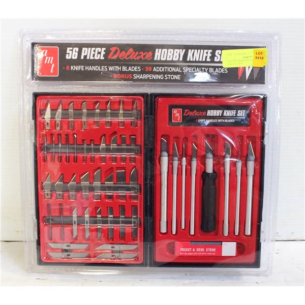 DELUXE HOBBY KNIFE SET- 56 PIECES- NEW