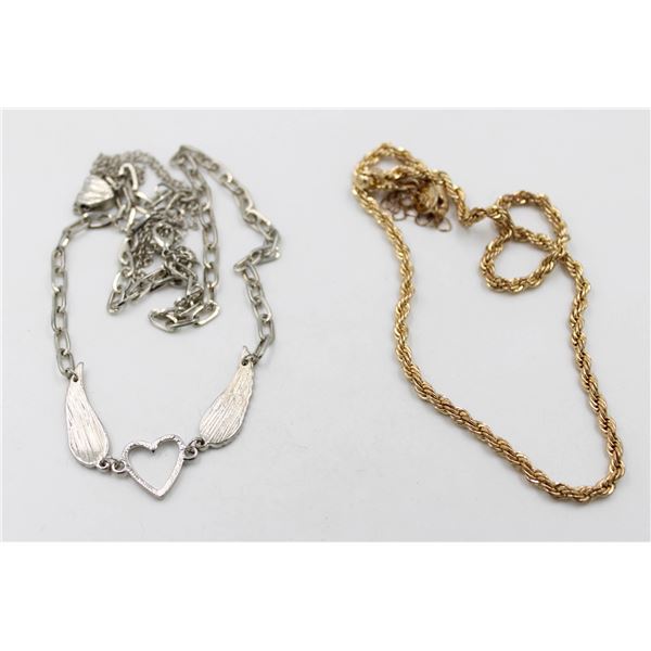 LADIES SILVER + LADIES GOLD TONE NECKLACES