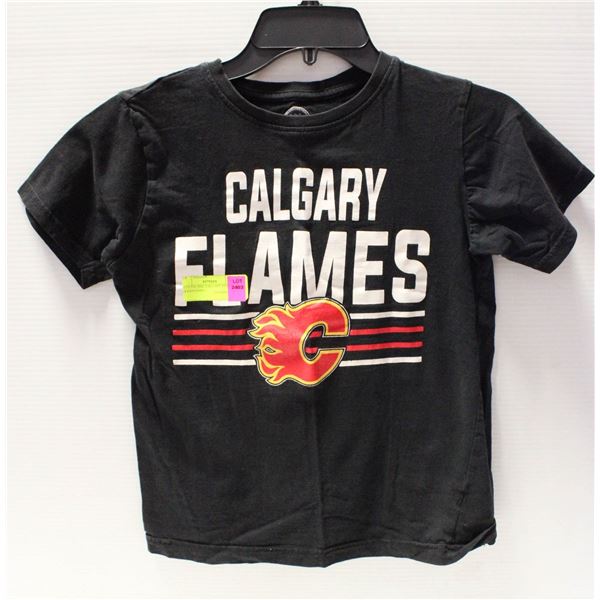 OFFICIAL NHL CALGARY FLAMES M 7/8 KIDS SHIRT
