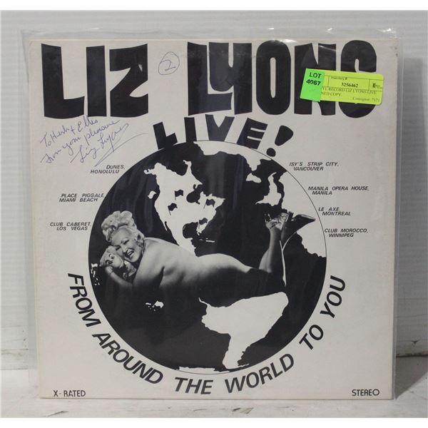 VINYL RECORD LIZ LYONS LIVE SIGNED COPY
