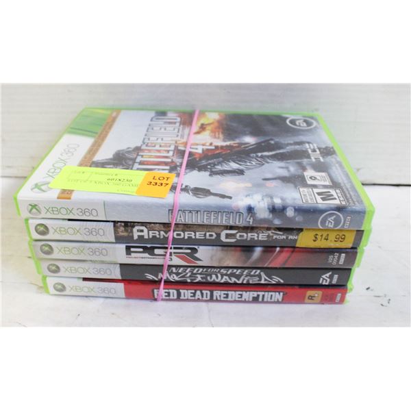 LOT OF 5 XBOX 360 GAMES