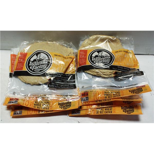 10 BAGS OF LA TORTILLA FACTORY TORTILLAS