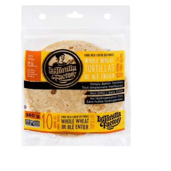3 BAGS OF LA TORTILLA FACTORY WHOLE WHEAT TORTILLA