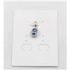 Image 1 : #30-HEATED BLUE SAPPHIRE  & CZ GEMSTONE PENDANT