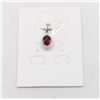 Image 1 : #102-UNHEATED  RED GARNET  & CZ GEMSTONE PENDANT