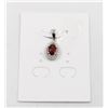 Image 1 : #113-UNHEATED  RED GARNET  & CZ GEMSTONE PENDANT