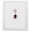 Image 1 : #103-UNHEATED  RED GARNET  & CZ GEMSTONE PENDANT