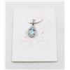 Image 1 : #07-SKY BLUE TOPAZ & CZ GEMSTONE PENDANT