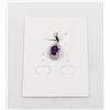 Image 1 : #75-UNHEATED  AMETHYST & CZ GEMSTONE PENDANT