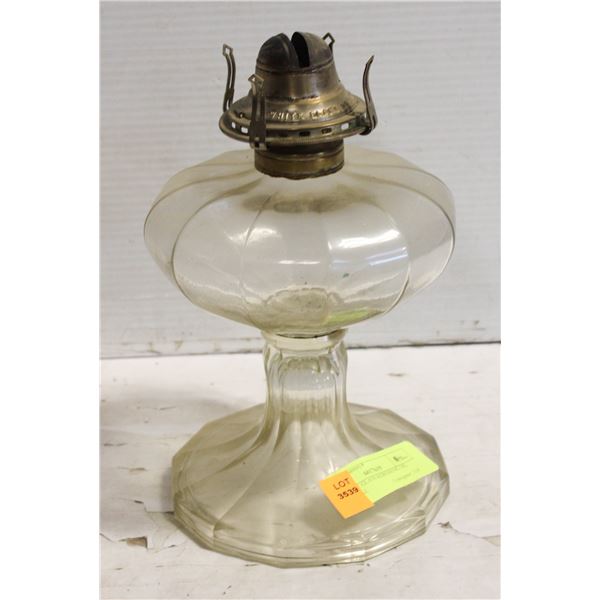 ANTIQUE GLASS KEROSENE OIL PEDESTAL