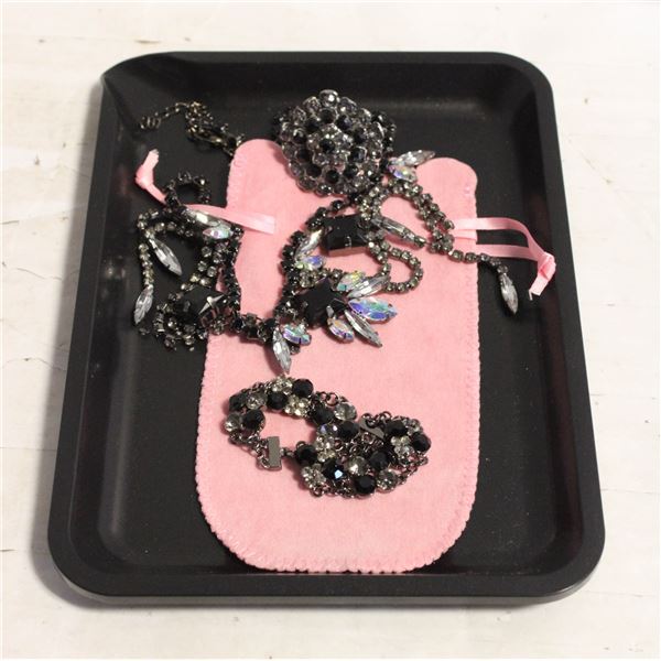 NEW BLACK TRAY WITH NEW JEWELRY PIECES