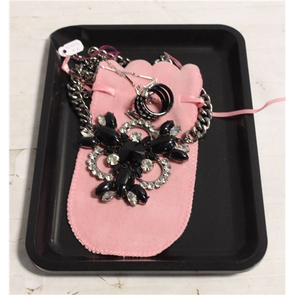 NEW BLACK TRAY WITH NEW JEWELRY PIECES