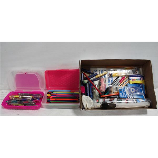 FLAT OF SCHOOL/STATIONARY SUPPLIES