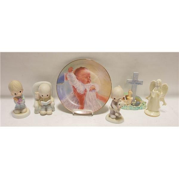 CHRISTENING COLLECTORS PLATE AND 5