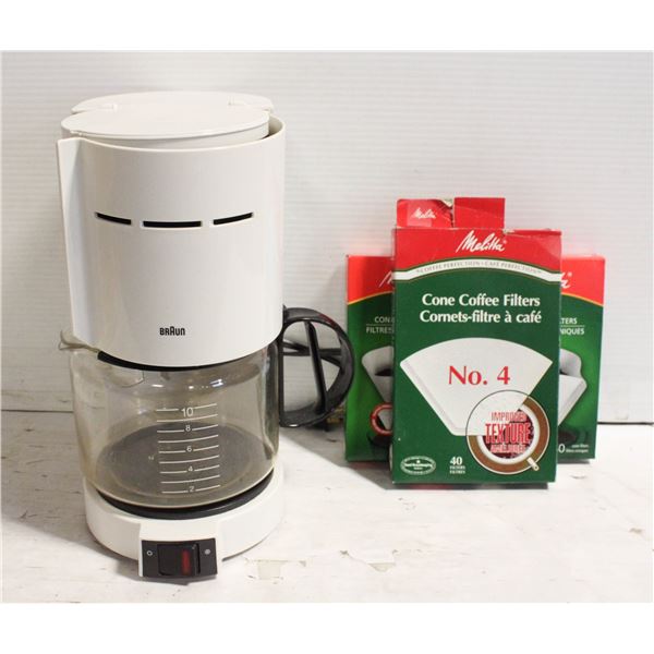 COFFEE MAKER BRAUN AND FILTERS