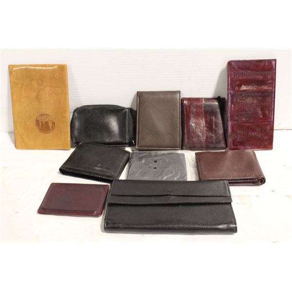 ESTATE WALLETS, SOME NEW, EEL, LEATHER