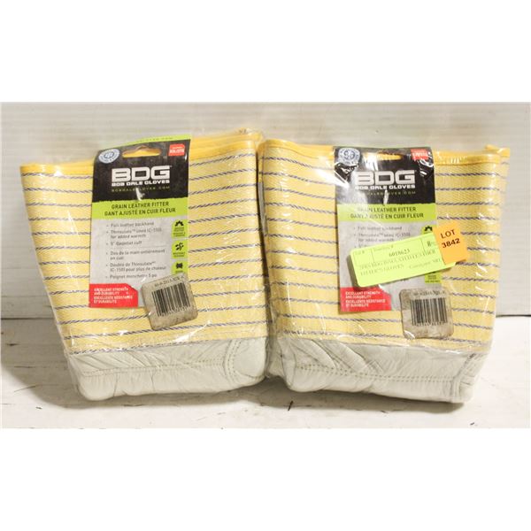 2PRS BDG INSULATED LEATHER FITTER?S GLOVES