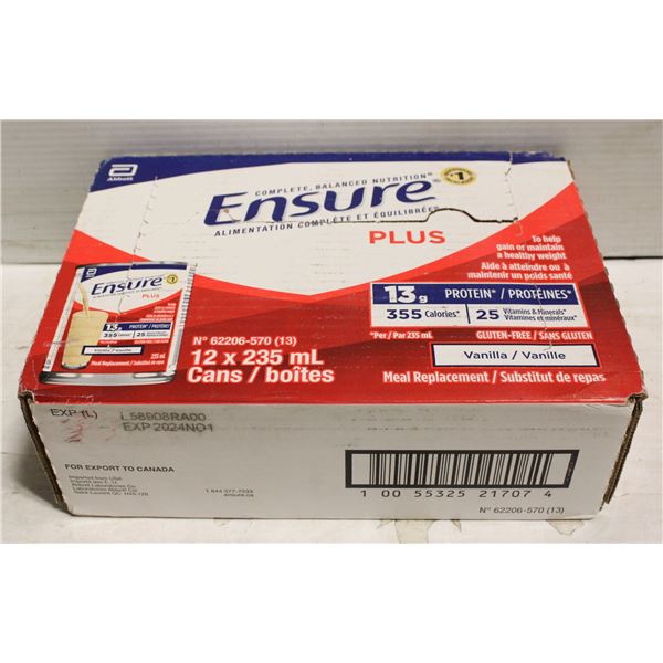 CASE OF ENSURE PLUS VANILLA EXP. NOV. 1/2025