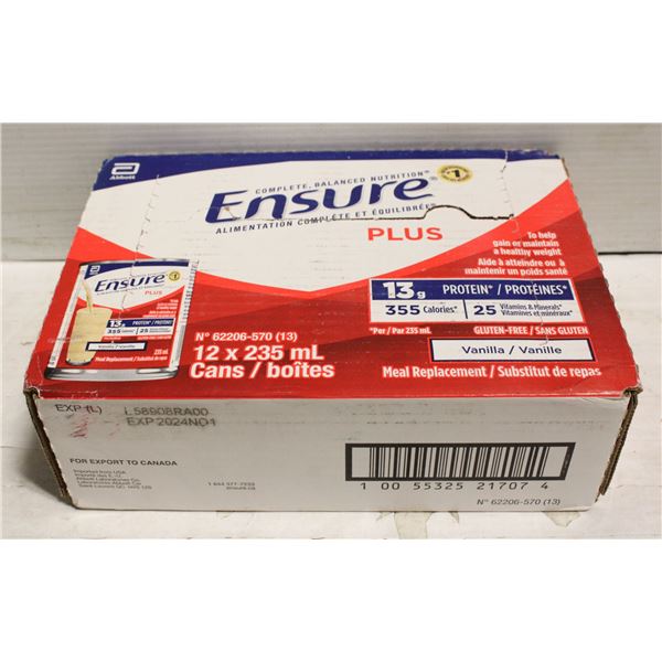 CASE OF ENSURE PLUS VANILLA EXP. NOV. 1/2025