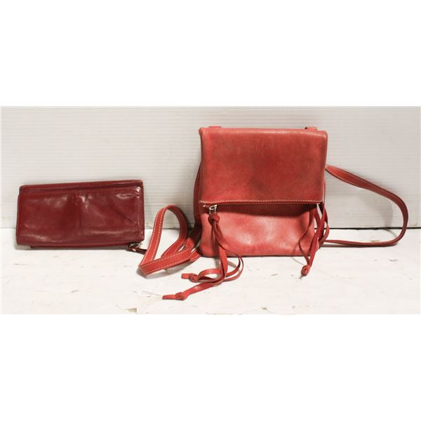 LEATHER ROOTS CROSSBODY PURSE & LEATHER ROOTS