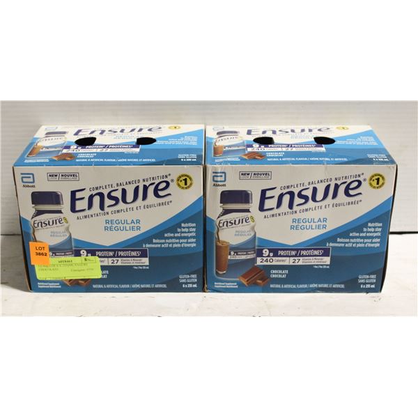 2 CASES OF 6 X 235ÿML ENSURE CHOCOLATE