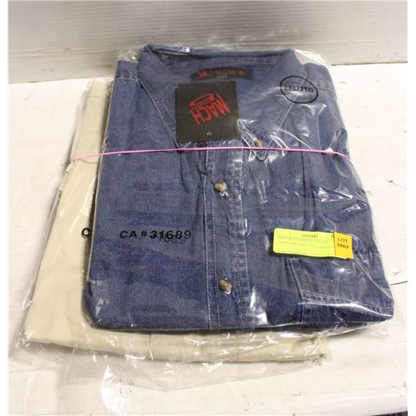 NEW MEN'S SHIRTS 1DENIM 1NATURAL SIZE 2XL