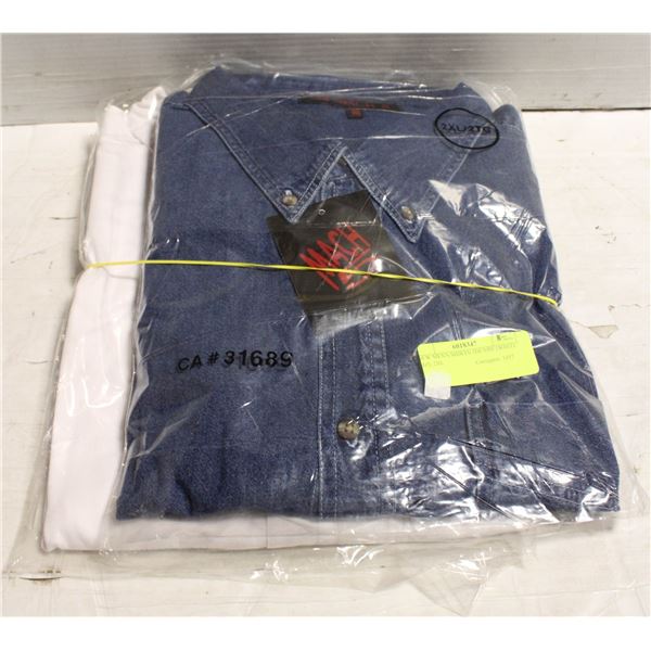 NEW MEN'S SHIRTS 1DENIM 1WHITE SIZE 2XL