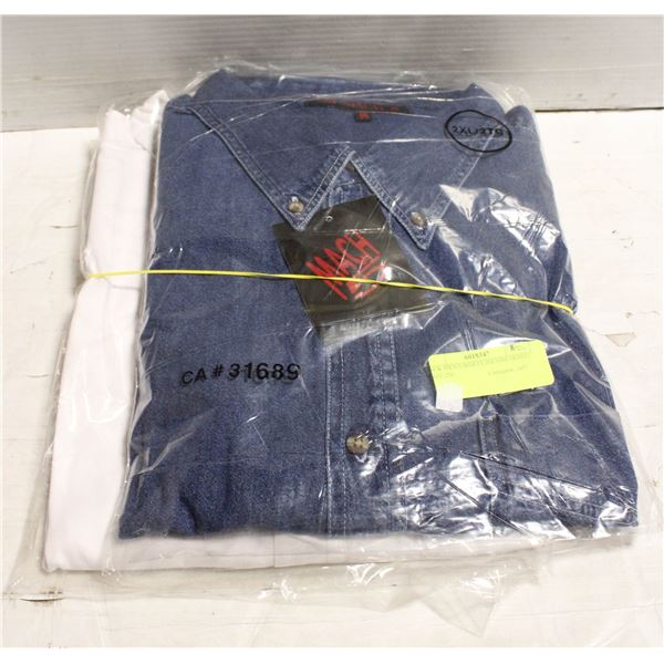 NEW MEN'S SHIRTS 1DENIM 1WHITE SIZE 2XL