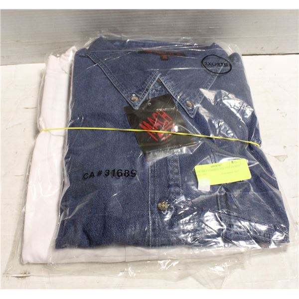 NEW MEN'S SHIRTS 1DENIM 1WHITE SIZE 2XL