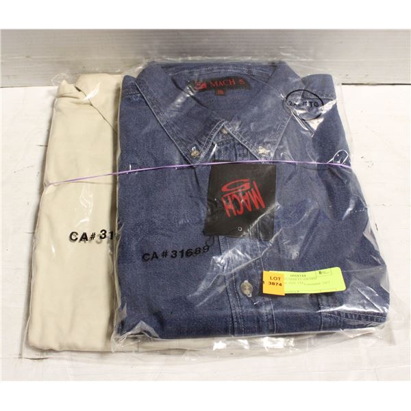 NEW MEN'S SHIRTS 1DENIM 1NATURAL SIZE 2XL