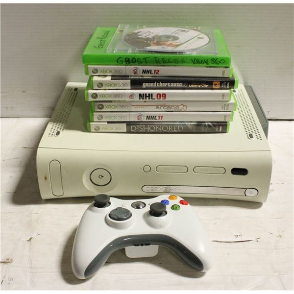 XBOX 36O CONSOLE & GAMES ESTATE UNTESTED