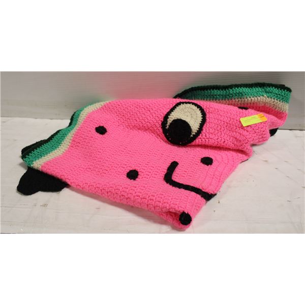 HAND KNIT WATERMELON BABY BLANKET