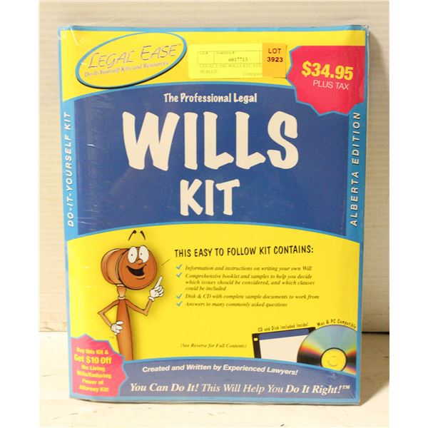 LEGAL EASE WILLS KIT, STILL SEALED