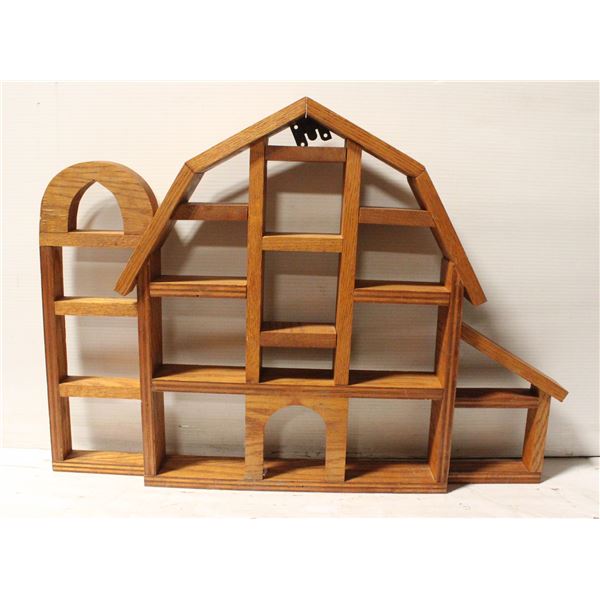 COLLECTIBLE DISPLAY SHELF BARN WOODEN