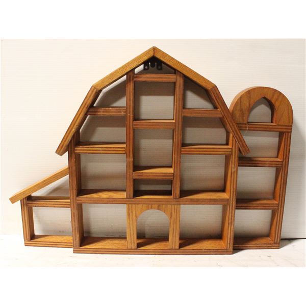 COLLECTIBLE DISPLAY SHELF BARN WOODEN