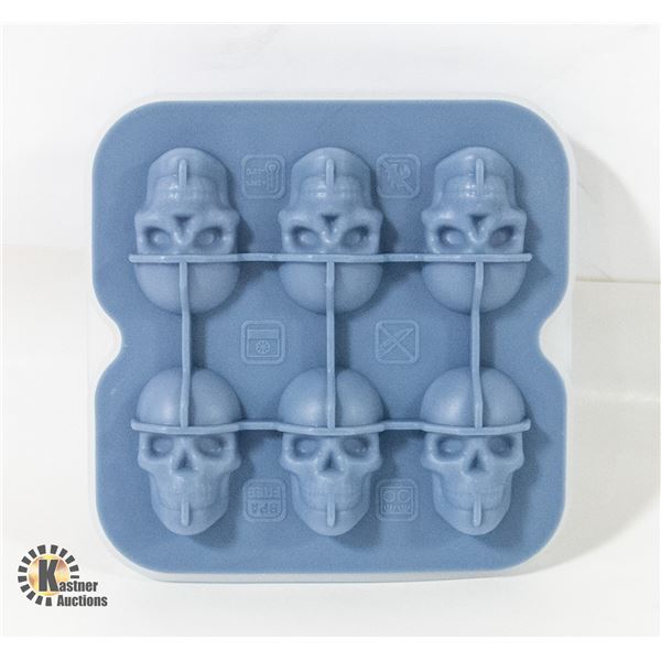#831-2 PECE SET OF SILICONE MOLDS OF 6 SKULLS