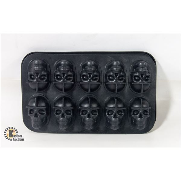 #828-2 PIECE SET OF 10 SKULL MOLDS WITH FUNNEL TO