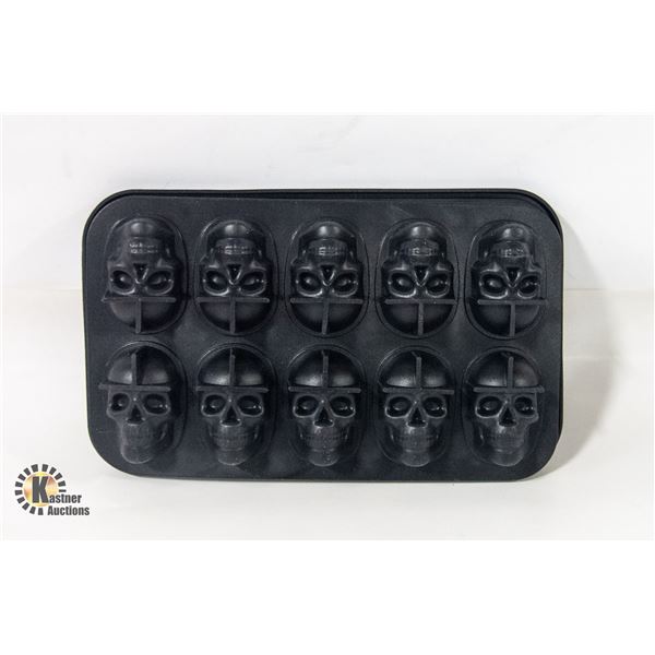 #833-2 PIECE SET OF 10 SKULL MOLDS WITH FUNNEL TO