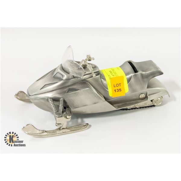 SNOWMOBILE CAST METAL COIN BANK