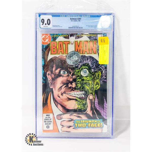 CGC 9.0 BATMAN #397. TWO FACE ? CAT WOMAN APP.