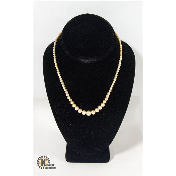 10K STAMPED CLASP -  PEARL NECKLACE