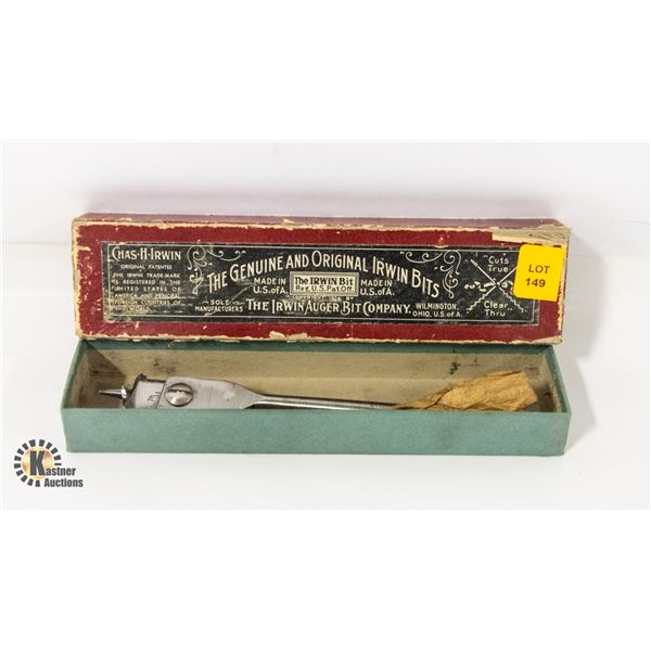SET OF ANTIQUE IRWIN AUGER BITS IN AN ORIGINAL