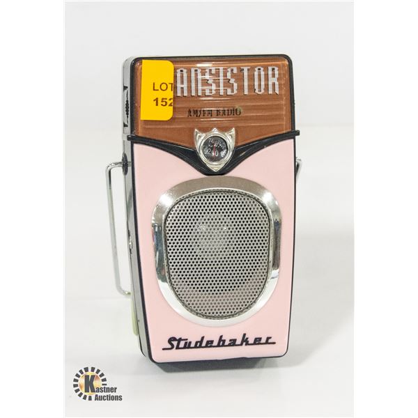 STUDEBAKER AM/FM TRANSISTOR RADIO, WORKS