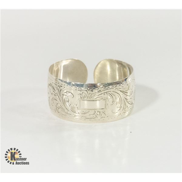 925 SILVER CUFF BANGLE - ENGRAVED