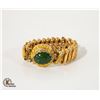 Image 1 : VINTAGE GOLD PLATED JADE EXPANSION BRACELET