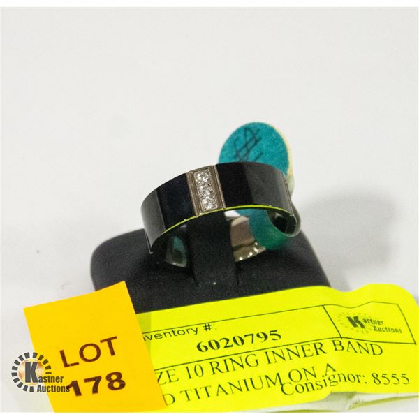 MENS SIZE 10 RING INNER BAND STAMPED TITANIUM ON A