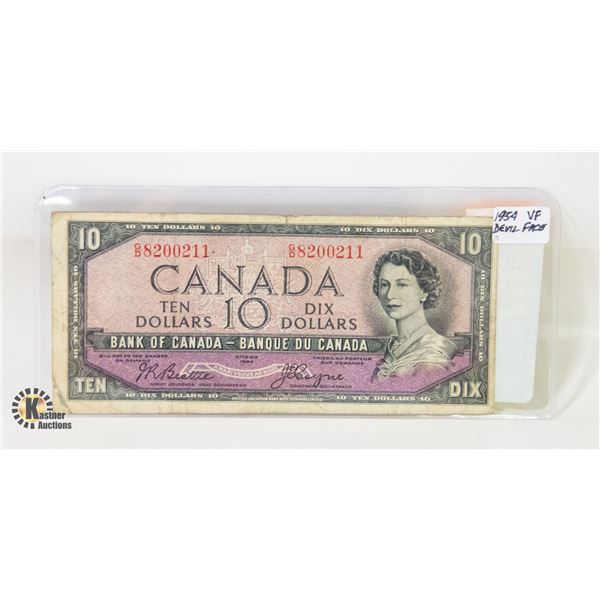 1954 "DEVIL FACE" TEN DOLLAR BILL